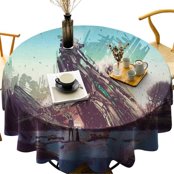 luxurious round table cloth wrinkle resistant man and dog looking at crashed spaceship imagination futuristic illustration
luxurious round table cloth wrinkle resistant man and dog looking at crashed spaceship imagination futuristic illustration