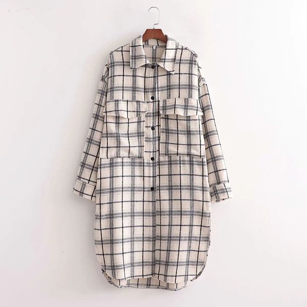 new vintage stylish pockets oversized plaid jacket coat women 2021 fashion lapel collar long sleeve loose outerwear chic, Black
new vintage stylish pockets oversized plaid jacket coat women 2021 fashion lapel collar long sleeve loose outerwear chic, Black