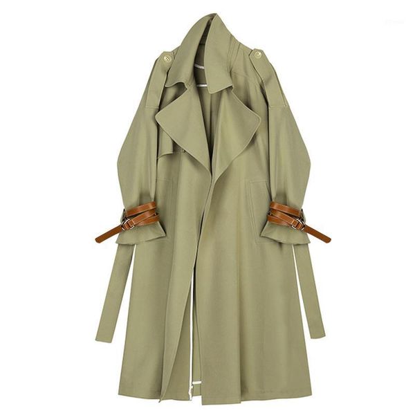 women's trench coats autumn tie with sleeved windbreaker female 2021 coat long section over the knee1, Tan;black
women's trench coats autumn tie with sleeved windbreaker female 2021 coat long section over the knee1, Tan;black