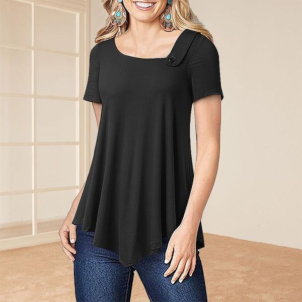 woman tshirts womens skew collar button stitching short sleeve new fashion soild casual t-shirt t-shirty damskie, White
woman tshirts womens skew collar button stitching short sleeve new fashion soild casual t-shirt t-shirty damskie, White