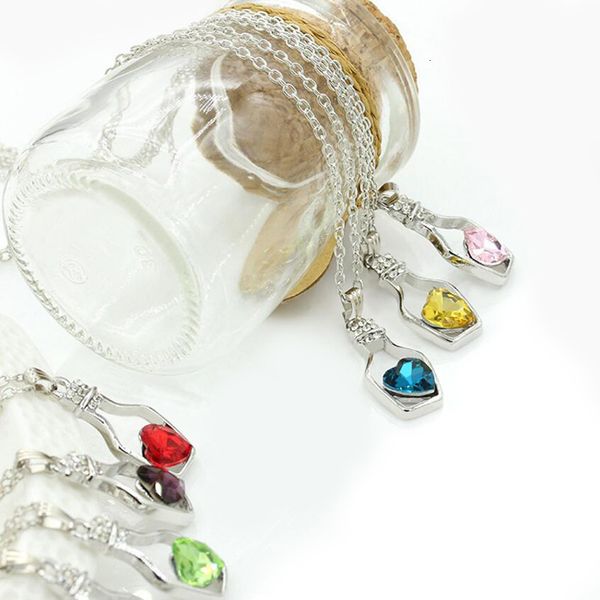 fashion water bottle crystal rhinestone silver chain women pendant necklace jewelry 7 color length 45 inch
fashion water bottle crystal rhinestone silver chain women pendant necklace jewelry 7 color length 45 inch
