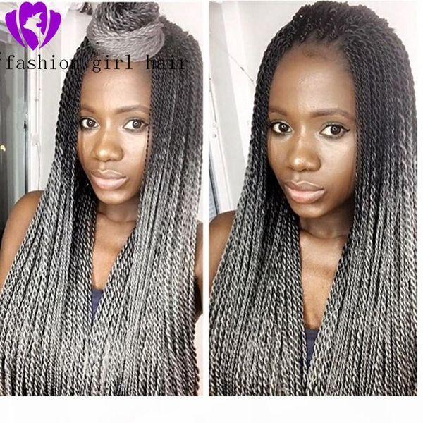 26 inch synthetic lace front wigs for black women crochet braids twist lace front long ombre grey hair, Black;brown
26 inch synthetic lace front wigs for black women crochet braids twist lace front long ombre grey hair, Black;brown