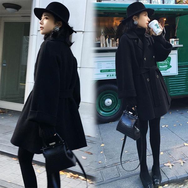 women's wool & blends cashmere overcoat for women autumn and winter 2021 mid long hepburn style korean tweed women1, Black
women's wool & blends cashmere overcoat for women autumn and winter 2021 mid long hepburn style korean tweed women1, Black