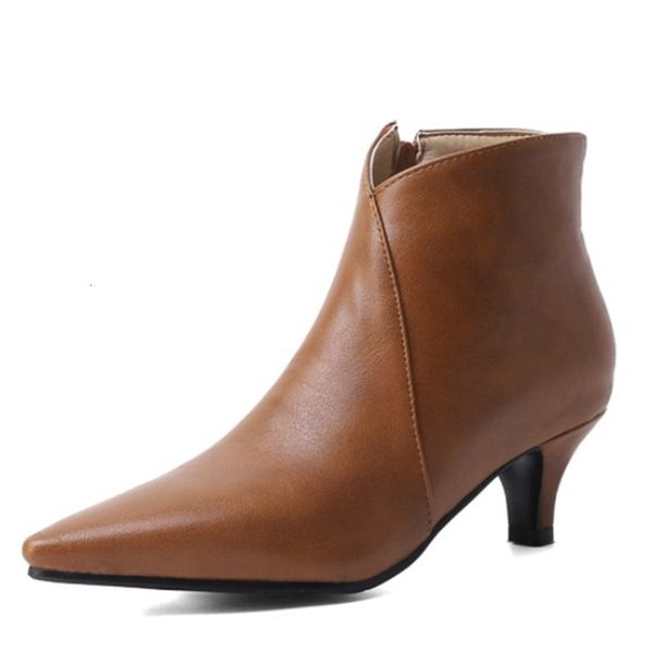 2021 new thin high heel ankle pu leather boots pointed toe autumn winter women shoes size 34-43 21m0, Black
2021 new thin high heel ankle pu leather boots pointed toe autumn winter women shoes size 34-43 21m0, Black