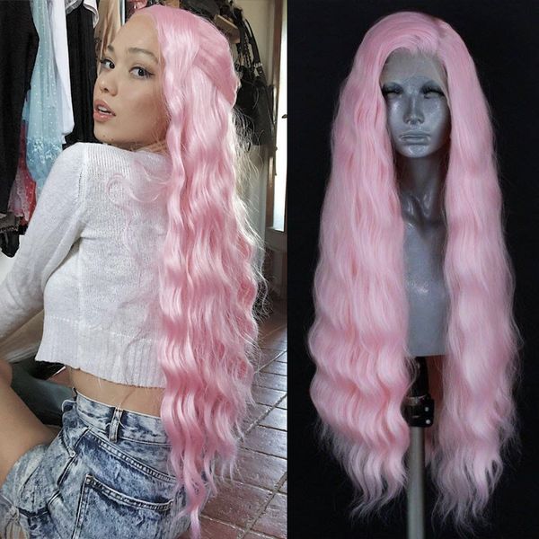 costume accessories light pink wig long wavy hair synthetic lace front wig natural hairline lace wigs high temperature fiber hair wigs, Silver
costume accessories light pink wig long wavy hair synthetic lace front wig natural hairline lace wigs high temperature fiber hair wigs, Silver