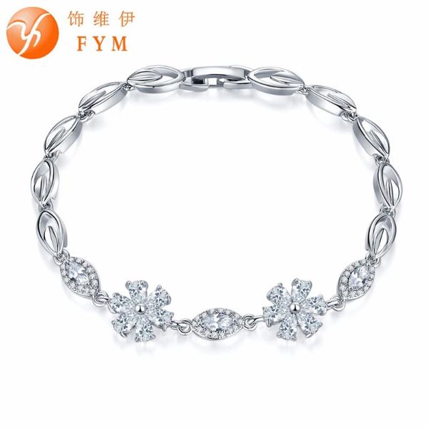 link, chain fym 8 colors silver color flower bracelet for women cubic zirconia link & jewelry artisan handmade gift, Black
link, chain fym 8 colors silver color flower bracelet for women cubic zirconia link & jewelry artisan handmade gift, Black