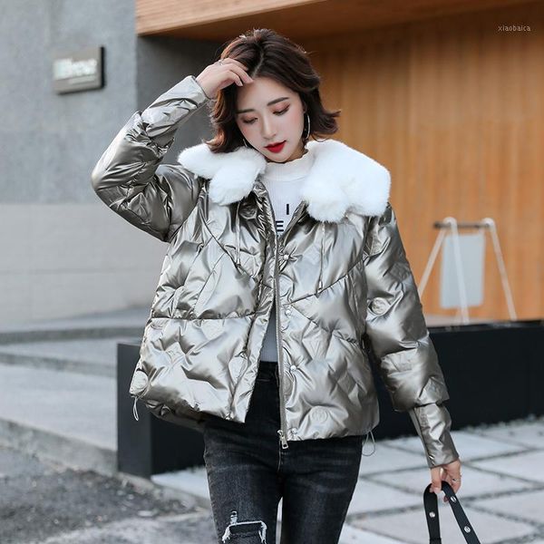 women jacket coats 2020 hooded thick warm short parkas glossy down cotton parka female big fur collar shiny cold outwear1, Black
women jacket coats 2020 hooded thick warm short parkas glossy down cotton parka female big fur collar shiny cold outwear1, Black