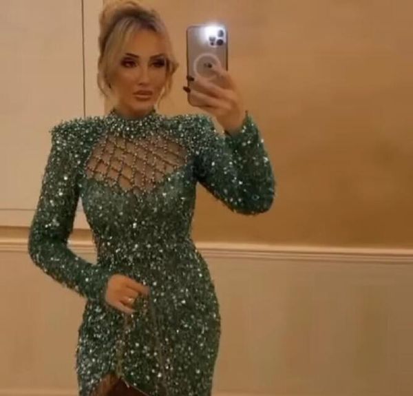 evening dress women clothes balqeesfathi nawalelzoghbi green sequines high neck long sleeve sheath short dress yousef aljasmi myriam fares, Black;pink
evening dress women clothes balqeesfathi nawalelzoghbi green sequines high neck long sleeve sheath short dress yousef aljasmi myriam fares, Black;pink