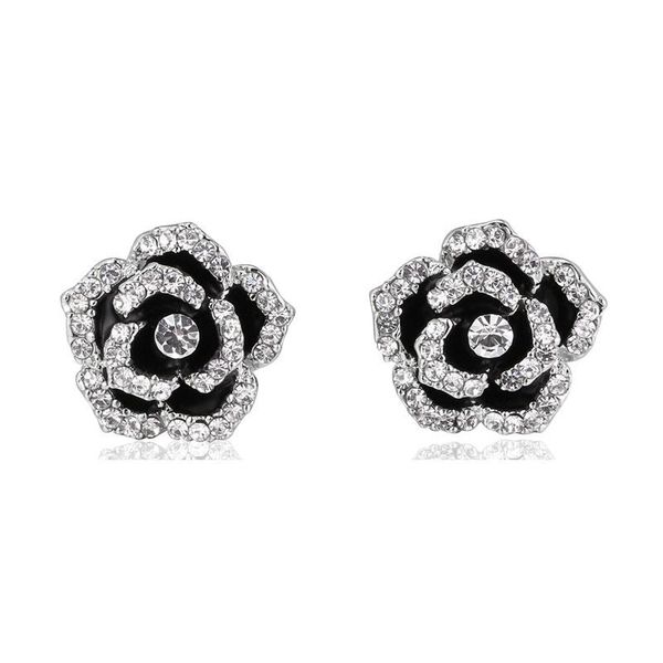 fashion luxury classic black flowers earring jewelry rhinestone designer camellia earrings for women party, Golden;silver
fashion luxury classic black flowers earring jewelry rhinestone designer camellia earrings for women party, Golden;silver