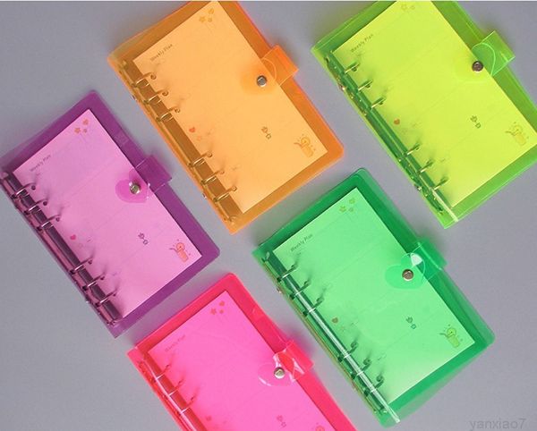 2020 New Laser Pvc Loose-leaf Notebook Transparent For A6 Colorful Diary Set Travel Simple Handbook A10