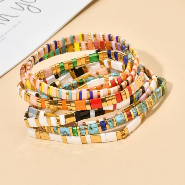 charm bracelets 5pcs/lots random sets mixed colorful tila beads for women miyuki bracelet rainbow gift boho summer pulseras mujer, Golden;silver
charm bracelets 5pcs/lots random sets mixed colorful tila beads for women miyuki bracelet rainbow gift boho summer pulseras mujer, Golden;silver