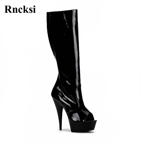 rncksi zip new women peep toe boots wedding party quee heels pole dance dress boots 15cm heels high knee high, Black
rncksi zip new women peep toe boots wedding party quee heels pole dance dress boots 15cm heels high knee high, Black