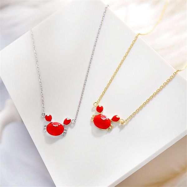 pendant necklaces 2021 ocean crab small red necklace women brilliant stacks glaze 2 colors for valentine's day romantic birthday gift, Silver
pendant necklaces 2021 ocean crab small red necklace women brilliant stacks glaze 2 colors for valentine's day romantic birthday gift, Silver