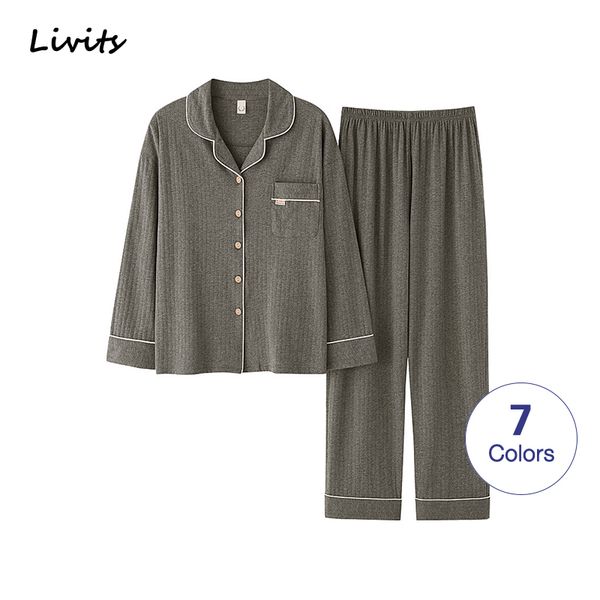 men pajamas sets cotton pyjamas sleepwear nightwear long sleeve striped casual lj201113, Black;brown
men pajamas sets cotton pyjamas sleepwear nightwear long sleeve striped casual lj201113, Black;brown