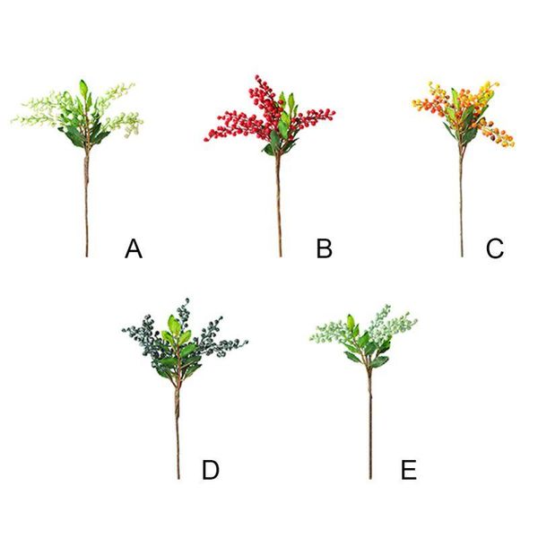 five-head berry string simulation green plant branch bouquet diy wedding home decoration 
five-head berry string simulation green plant branch bouquet diy wedding home decoration