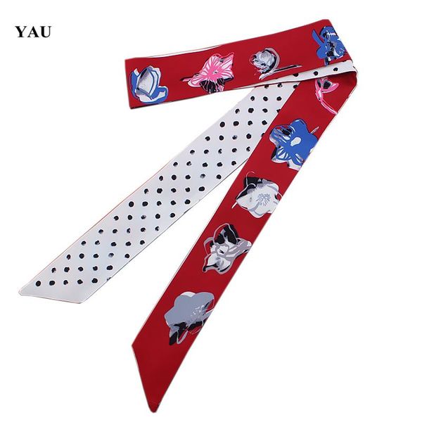 scarves 120cm*5cm twill silk woman small long flowers bloom dot printed fashion scarf female ribbons accessories, Blue;gray
scarves 120cm*5cm twill silk woman small long flowers bloom dot printed fashion scarf female ribbons accessories, Blue;gray