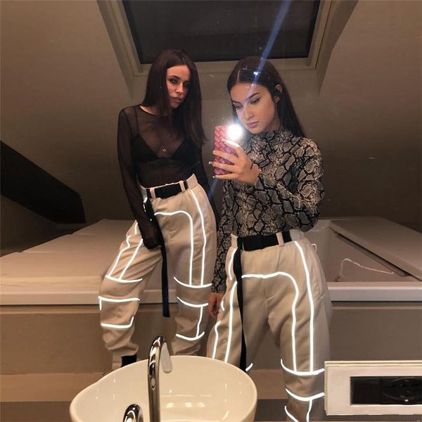 women's pants & capris spring reflective cargo women casual harem 2021 black sweatpants ladies wild belt decoration active wear, Black;white
women's pants & capris spring reflective cargo women casual harem 2021 black sweatpants ladies wild belt decoration active wear, Black;white