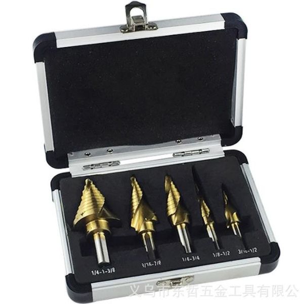 spot supply 5pc high speed steel step drill inch thin plate hole multi-purpose pagoda drill hole tool
spot supply 5pc high speed steel step drill inch thin plate hole multi-purpose pagoda drill hole tool