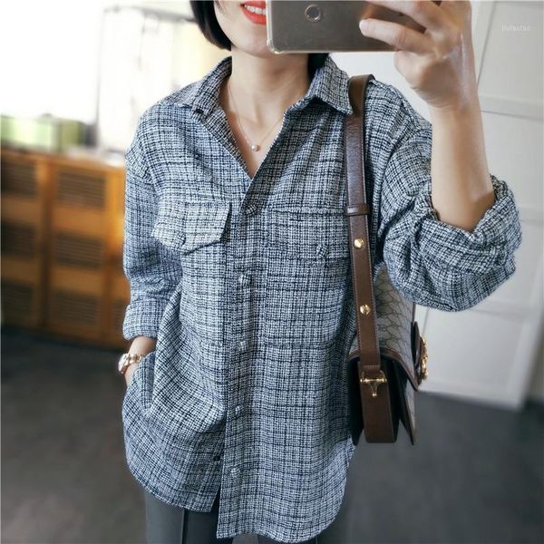 2020 new irregular tweed women's blouse single-breasted linen shirt female shirts and with double pockets1, White
2020 new irregular tweed women's blouse single-breasted linen shirt female shirts and with double pockets1, White