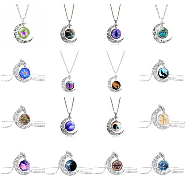 women's fashion assorted hollow carved moon gemstone pendant jewelry necklaces for party jllzcv yy_dhhome, Silver
women's fashion assorted hollow carved moon gemstone pendant jewelry necklaces for party jllzcv yy_dhhome, Silver