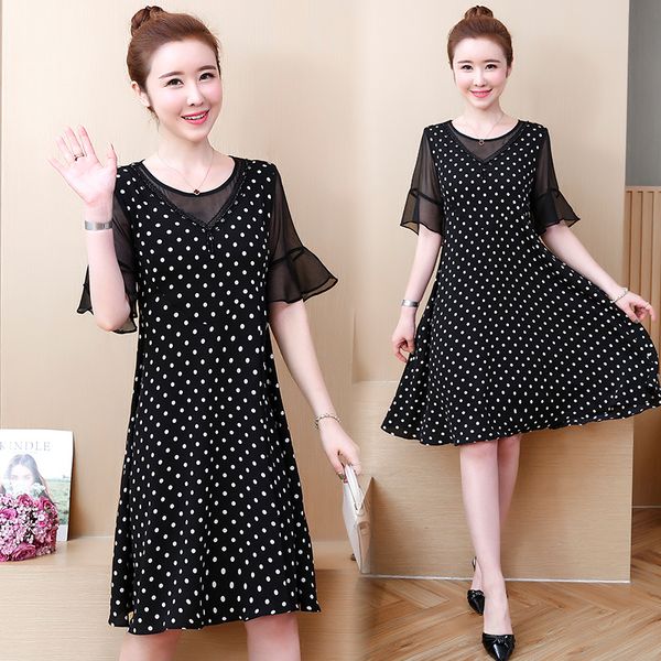 women ladies will see chiffon crocheted patches patchwork big plus size thin occasional loose dress p9av, Black;gray 
women ladies will see chiffon crocheted patches patchwork big plus size thin occasional loose dress p9av, Black;gray
