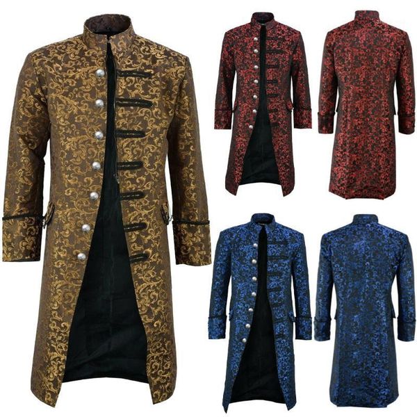 men coat button fashion elegance and simplicity daily casual steampunk vintage tailcoat jacket gothic frock uniform coat #yl101, Tan;black
men coat button fashion elegance and simplicity daily casual steampunk vintage tailcoat jacket gothic frock uniform coat #yl101, Tan;black