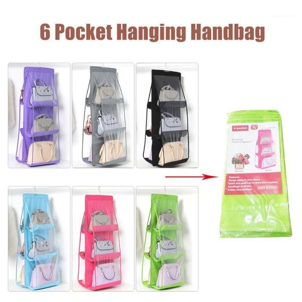 storage boxes & bins 6 pocket hanging handbag organizer for wardrobe closet transparent bag door wall clear sundry shoe with hanger pouch1
storage boxes & bins 6 pocket hanging handbag organizer for wardrobe closet transparent bag door wall clear sundry shoe with hanger pouch1