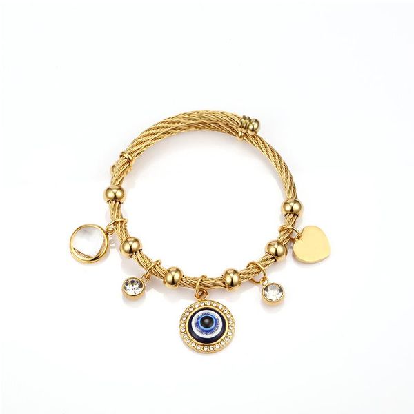 bangle turkish crystal evil eyes bracelet for women gold stainless steel bangles with charms luxury fashion jewelry gift, Black
bangle turkish crystal evil eyes bracelet for women gold stainless steel bangles with charms luxury fashion jewelry gift, Black