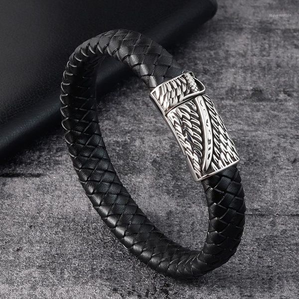 genuine leather bracelet fashion men jewelry stainless steel magnetic clasp braided black punk rock leather bangle1, Golden;silver
genuine leather bracelet fashion men jewelry stainless steel magnetic clasp braided black punk rock leather bangle1, Golden;silver