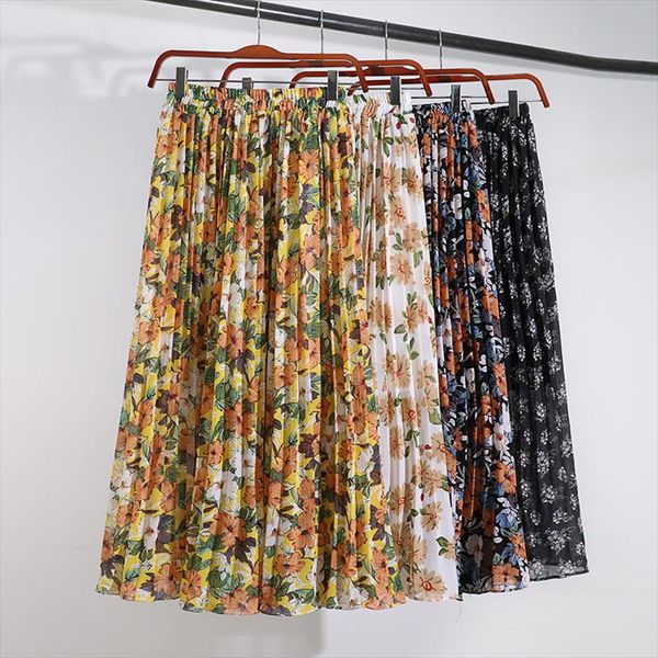 early spring new vintage high waisted print chiffon skirt women sweet slim mid length floral pleated skirts summer holiday skirt, Black
early spring new vintage high waisted print chiffon skirt women sweet slim mid length floral pleated skirts summer holiday skirt, Black