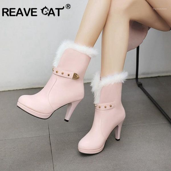 boots reave cat women high heel mid claf roud toe 9cm pu pull on fur rivets big size 31-44 white pink party autumn winter a32011, Black
boots reave cat women high heel mid claf roud toe 9cm pu pull on fur rivets big size 31-44 white pink party autumn winter a32011, Black