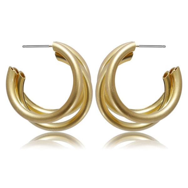 europe c shaped simple stud earring irregular matte round tube earrings for female three circle design ear hoop jewelry, Silver
europe c shaped simple stud earring irregular matte round tube earrings for female three circle design ear hoop jewelry, Silver