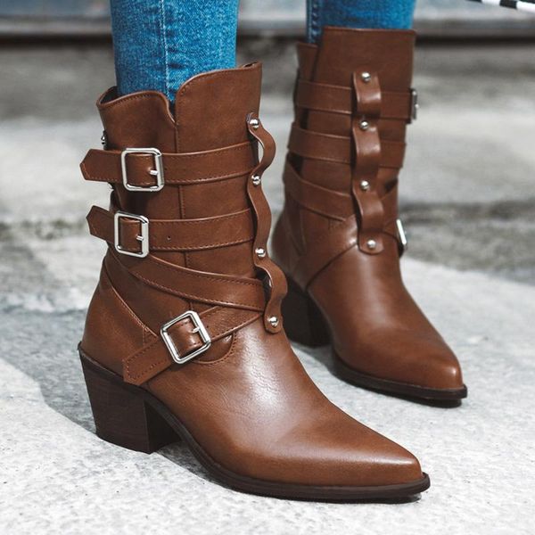 aiweiyi high heels boots women black brown punk style ankle for solid winter botas mujer
aiweiyi high heels boots women black brown punk style ankle for solid winter botas mujer