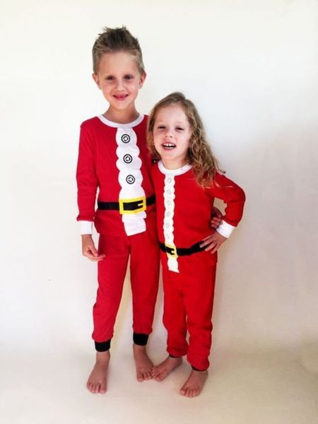 sle children's new home set pajamas cotton red christmas cloth udxv, Blue;red
sle children's new home set pajamas cotton red christmas cloth udxv, Blue;red