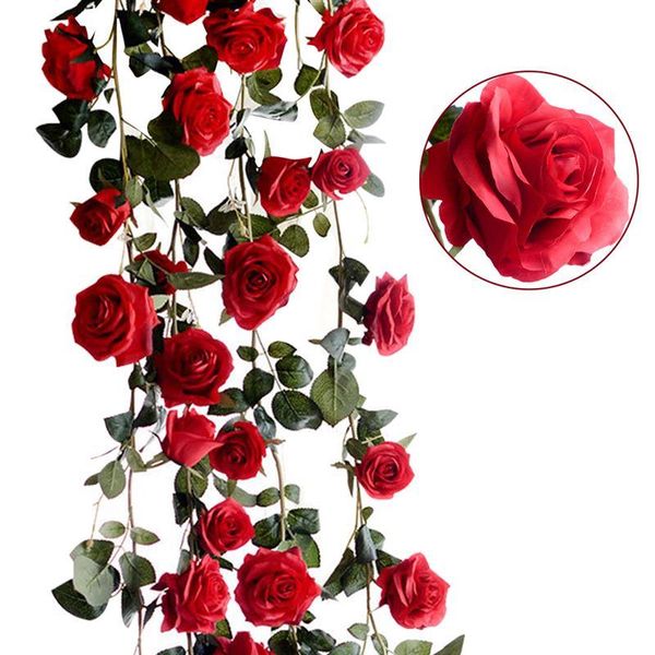 decorative flowers & wreaths 180cm artificial rose flower fake hanging roses vine plant leaves artificials garland wedding wall decoration
decorative flowers & wreaths 180cm artificial rose flower fake hanging roses vine plant leaves artificials garland wedding wall decoration
