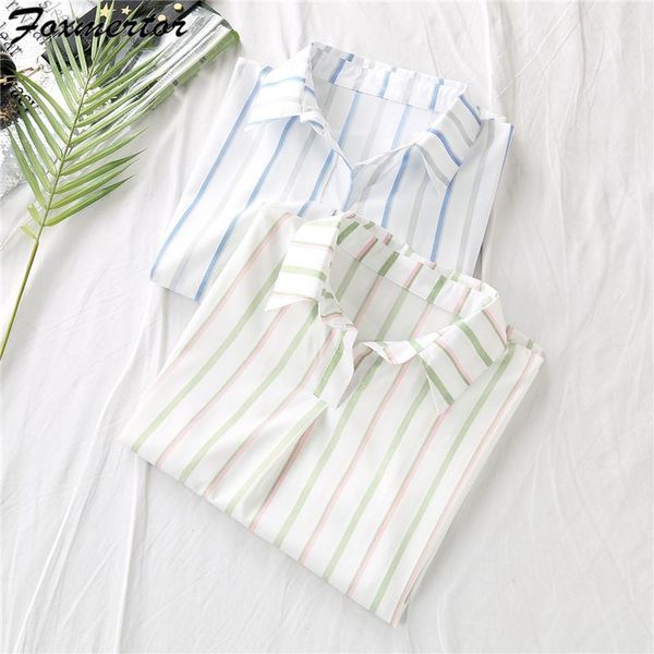 foxmertor loose blouse women summer shirts striped short sleeve laple blusa female clothing 2020 #421, White
foxmertor loose blouse women summer shirts striped short sleeve laple blusa female clothing 2020 #421, White