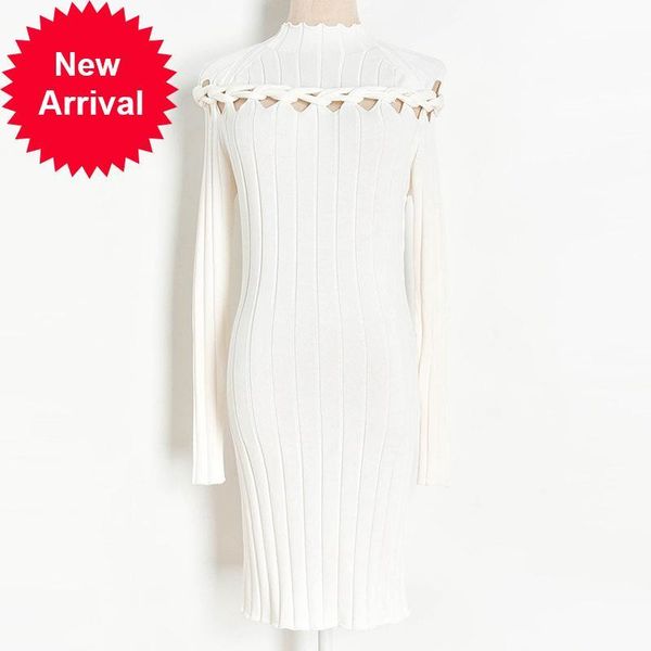 2021 new hollow straights out dressed for woman high collar long sleeve minimalist black thin dress female new tide qm8h, Black;gray 
2021 new hollow straights out dressed for woman high collar long sleeve minimalist black thin dress female new tide qm8h, Black;gray