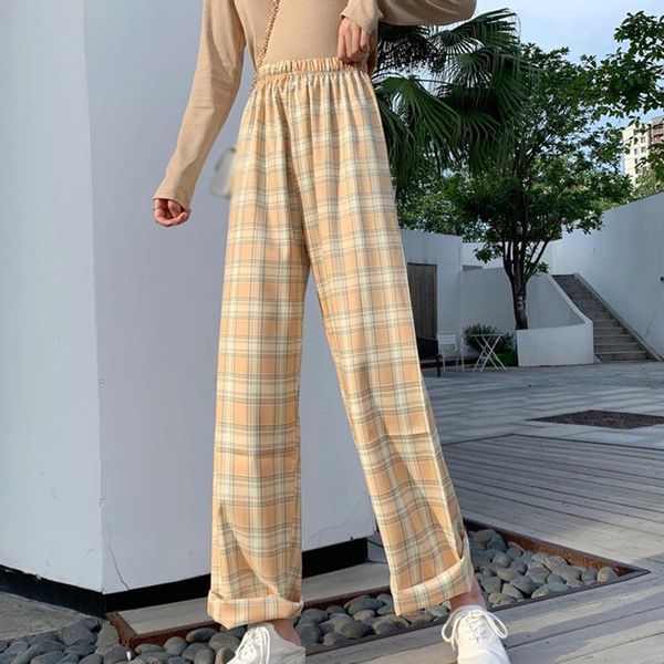 vintage plaid pants elastic waist pants women high waist plus size wide leg pant casual loose female korean trousers streetwear, Black;white
vintage plaid pants elastic waist pants women high waist plus size wide leg pant casual loose female korean trousers streetwear, Black;white