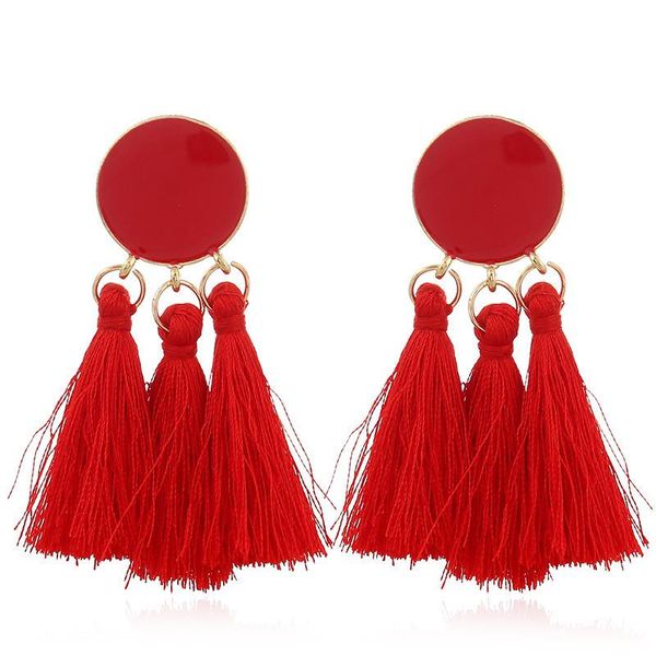 2020new gold color round enamel drop earrings for women bohemian long fringed tassel earring statement jewelry 9 colors, Silver
2020new gold color round enamel drop earrings for women bohemian long fringed tassel earring statement jewelry 9 colors, Silver