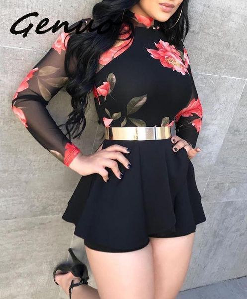genuo women boho o neck open back mesh rompers party mini short jumpsuit female floral print mesh cutout back pleated playsuit1, Black;white
genuo women boho o neck open back mesh rompers party mini short jumpsuit female floral print mesh cutout back pleated playsuit1, Black;white