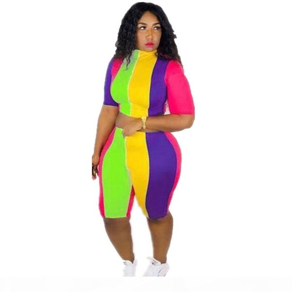 2019 colorful stripe two piece set casual tracksuit women two piece outfit tee bodycon biker shorts matching sets, White
2019 colorful stripe two piece set casual tracksuit women two piece outfit tee bodycon biker shorts matching sets, White
