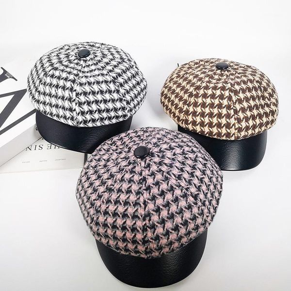 Beret Women 2020 Autumn and Winter New Korean Version of Wild Peaked Cap Ins Fashion Houndstooth Octagonal Hat Ladies1, Blue;gray
Beret Women 2020 Autumn and Winter New Korean Version of Wild Peaked Cap Ins Fashion Houndstooth Octagonal Hat Ladies1, Blue;gray