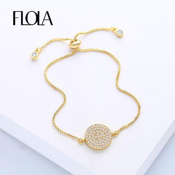 charm bracelets flola cubic zirconia micro pave bracelet for women round adjustable gold chain crystal femme gift bijoux brta14, Golden;silver
charm bracelets flola cubic zirconia micro pave bracelet for women round adjustable gold chain crystal femme gift bijoux brta14, Golden;silver