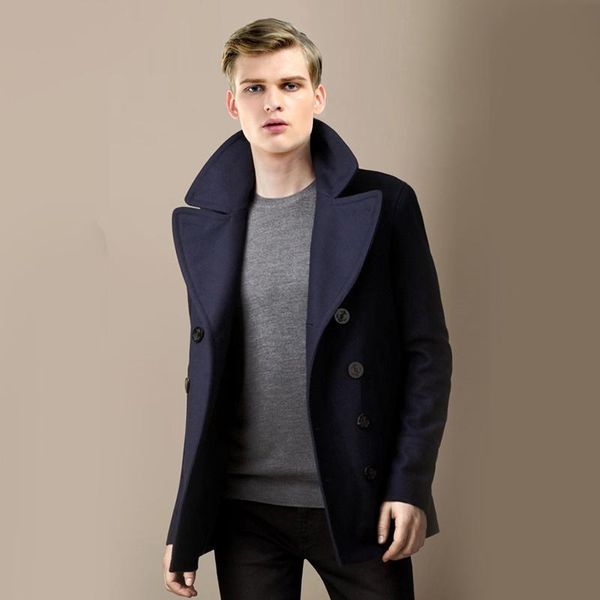 men short coat wool blending outerwear 2020 spring autumn male double breasted short solid plus size woolen coat, Black
men short coat wool blending outerwear 2020 spring autumn male double breasted short solid plus size woolen coat, Black