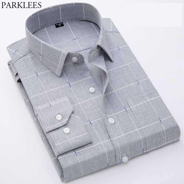 men's casual shirts gray plaid bamboo dress shirt men 2021 spring slim fit long sleeve mens button down wrinkle chemise homme, White;black
men's casual shirts gray plaid bamboo dress shirt men 2021 spring slim fit long sleeve mens button down wrinkle chemise homme, White;black