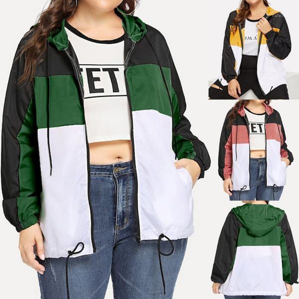 women casual plus size autumn long sleeve zipper thin suits hooded sport coat1, Black;brown 
women casual plus size autumn long sleeve zipper thin suits hooded sport coat1, Black;brown