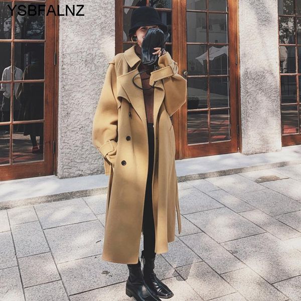 women's wool & blends winter camel double-breasted long woolen coat for women large size loose fit overcoat outwear autumn manteau femm, Black
women's wool & blends winter camel double-breasted long woolen coat for women large size loose fit overcoat outwear autumn manteau femm, Black
