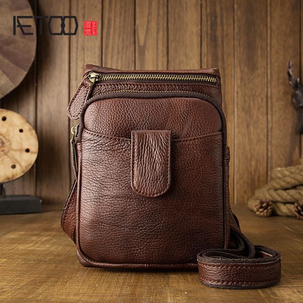 hbp aetoo leather messenger bag, leather retro waist bag