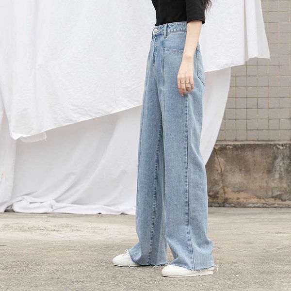 autumn 2020 new style: versatile high waist solid color south korea east gate raw edge jeans wide leg pants women, Blue
autumn 2020 new style: versatile high waist solid color south korea east gate raw edge jeans wide leg pants women, Blue