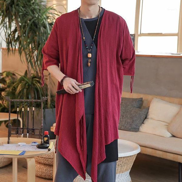 chinese style short sleeve coat men vintage long jacket male cardigan sunscreen loose kimono coat outerwear trench men1, Tan;black
chinese style short sleeve coat men vintage long jacket male cardigan sunscreen loose kimono coat outerwear trench men1, Tan;black